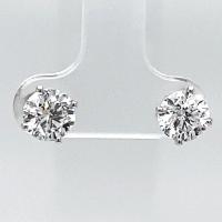 14KT White Gold 2 ct G-H SI3-I1 4 Prong Martini Pushback Solitaire Earrings